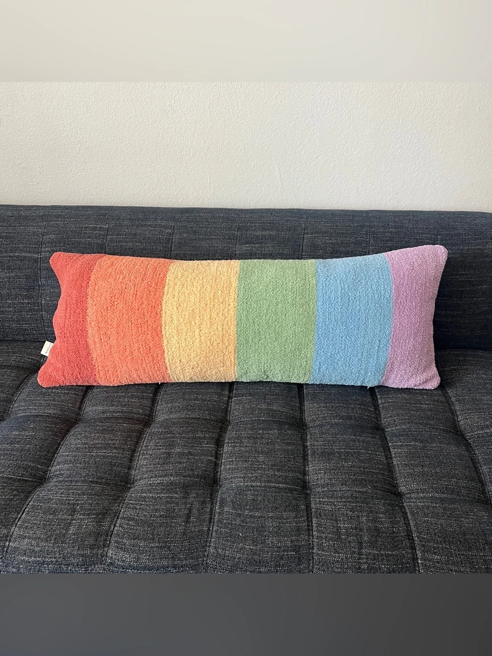 Sunday Citizen Rainbow Lumbar Pillow Memory Foam Cozy Pride 36” x 14”